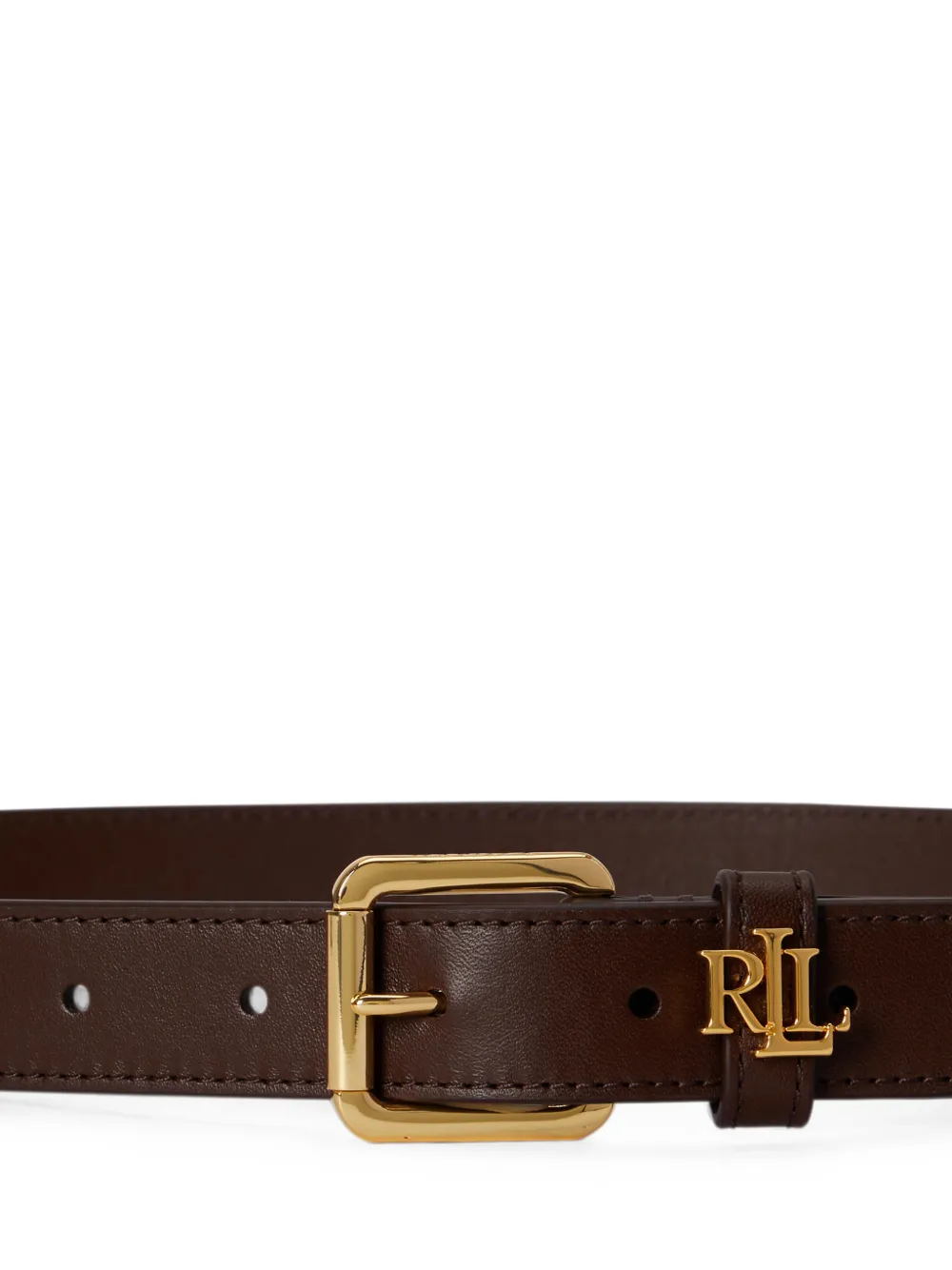 Lauren Ralph Lauren Leren riem met logo Bruin