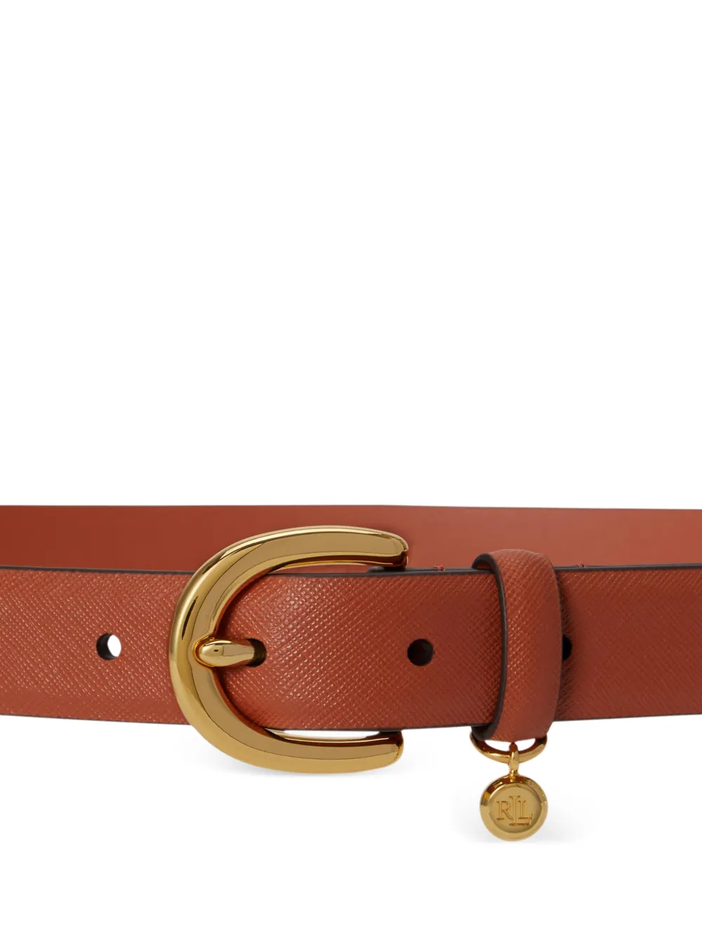 Lauren Ralph Lauren Leren riem met gekruiste bedels Bruin