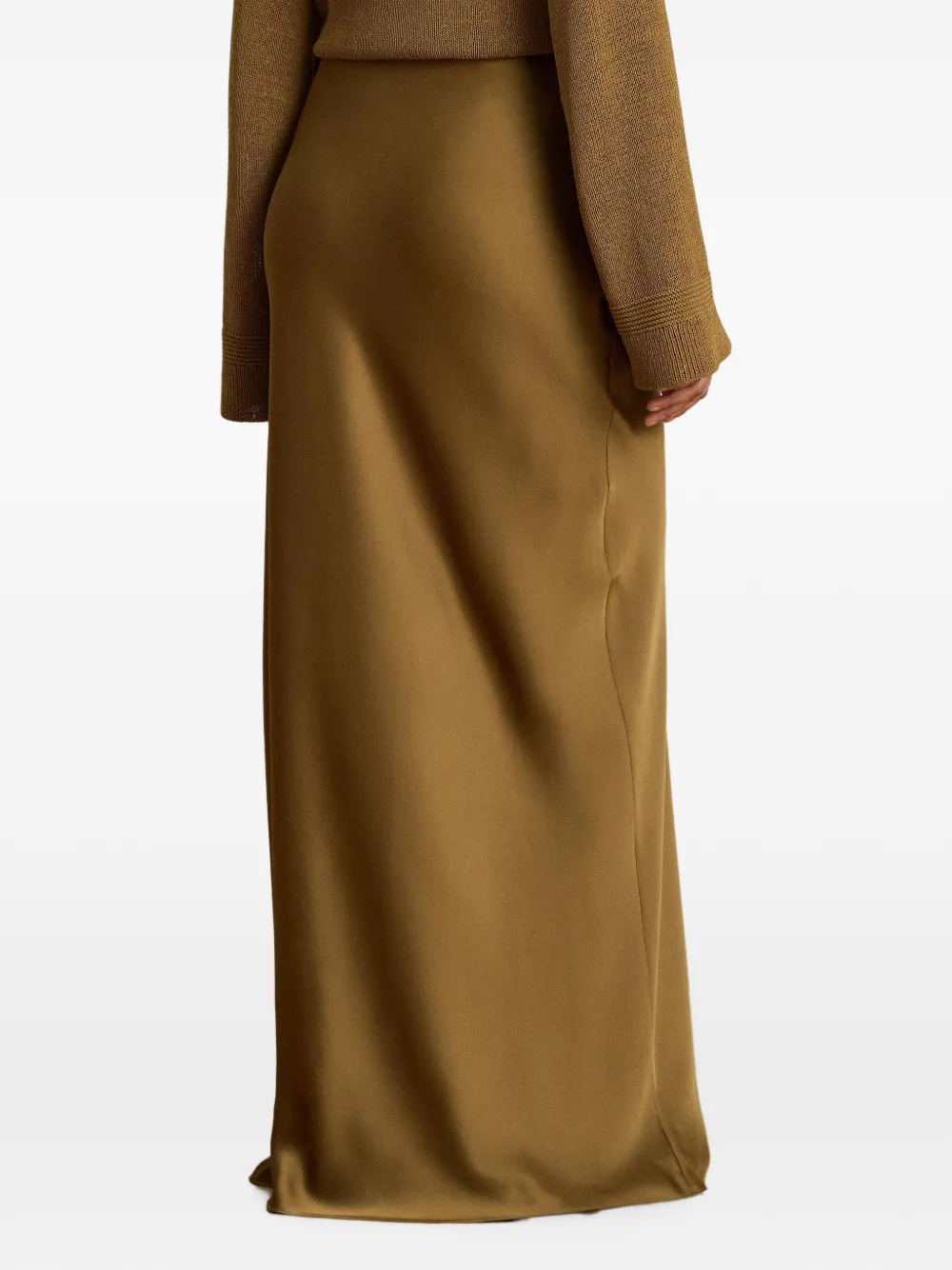 Lauren Ralph Lauren Charmeuse satijnen maxi-rok Bruin