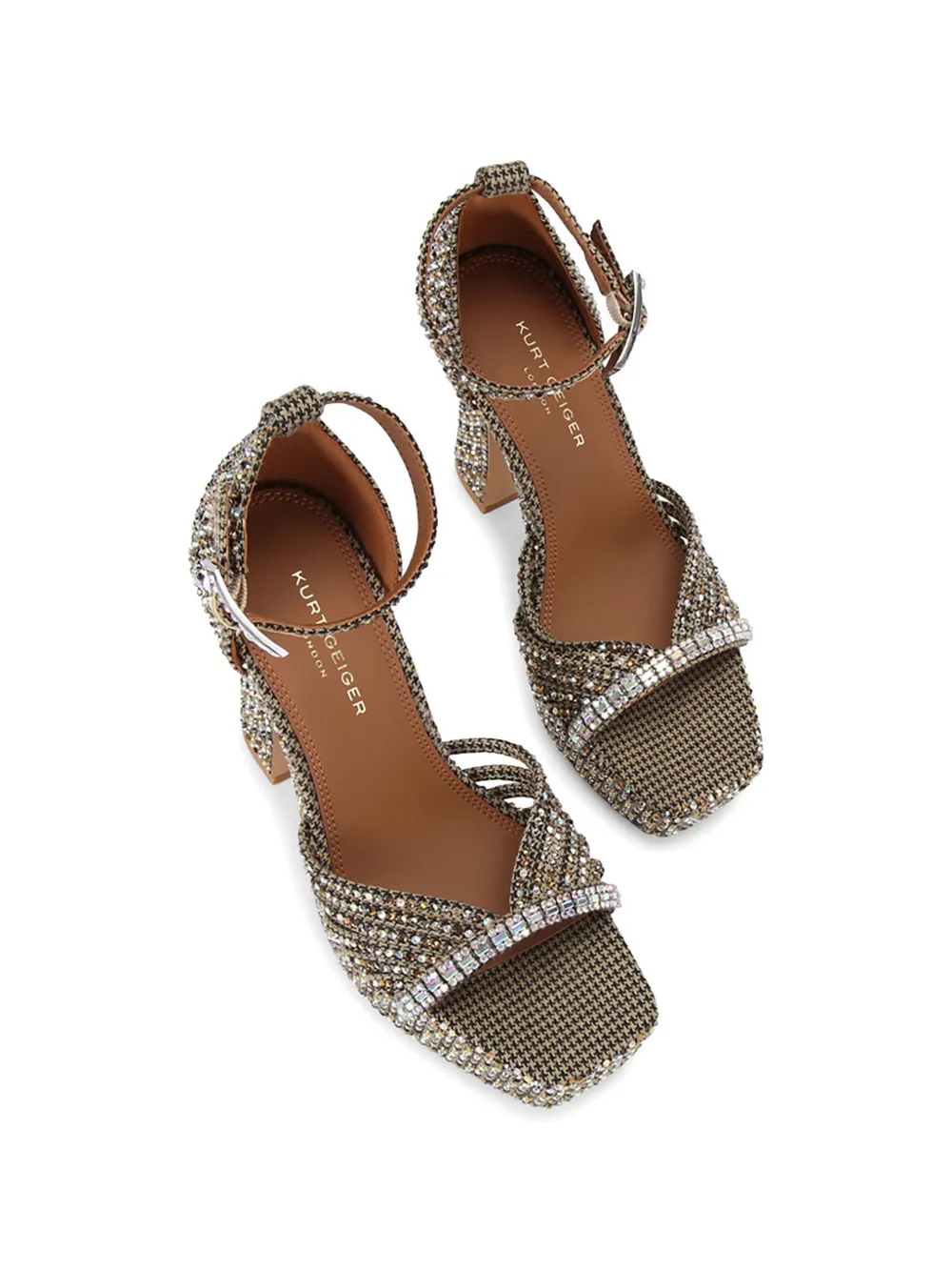 Kurt Geiger London crystal strap platform sandals Beige