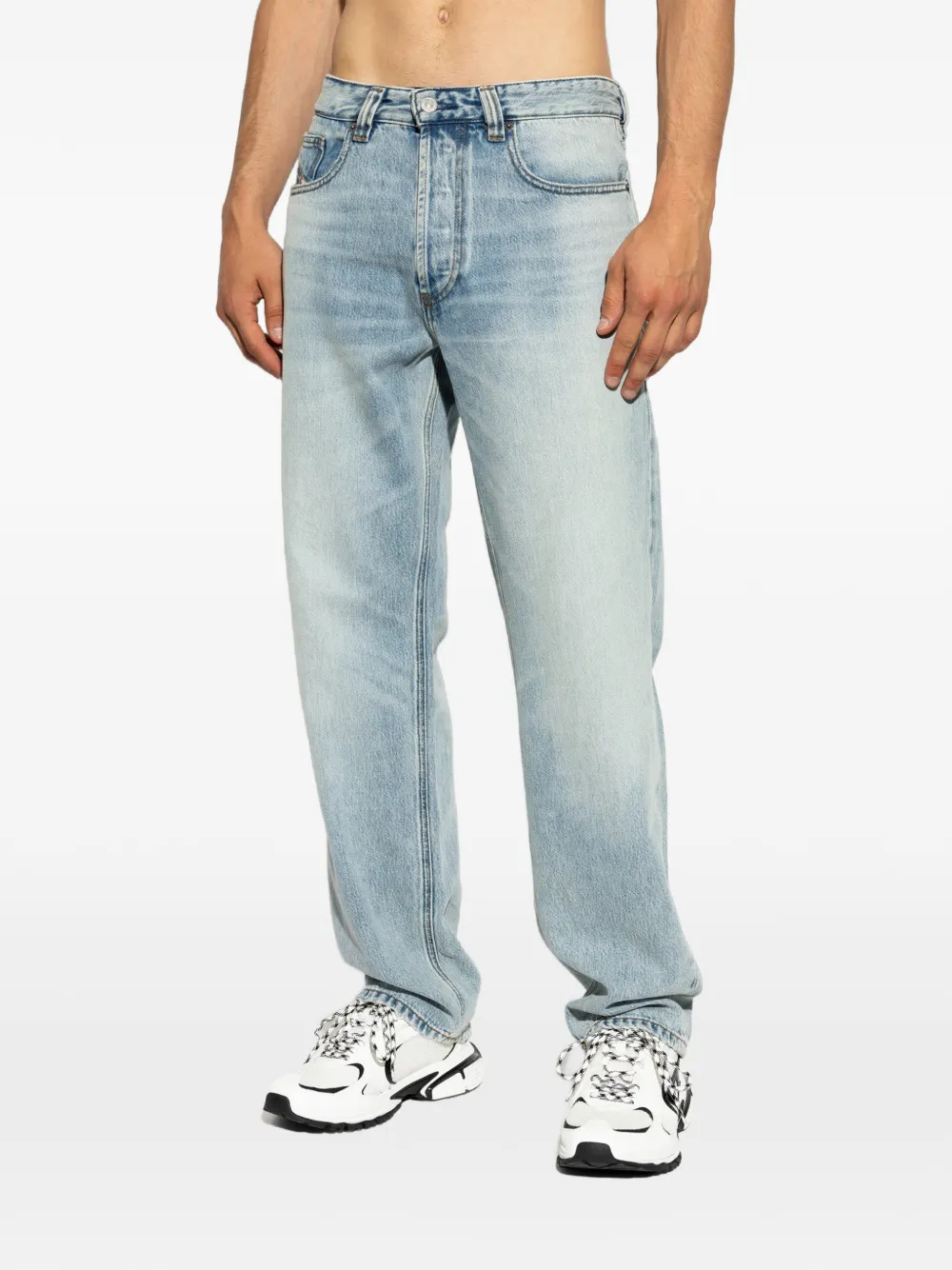 Diesel 2024 D-Macs jeans met logopatch Blauw