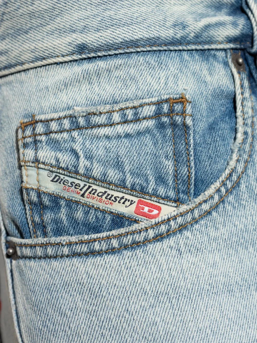 Diesel 2024 D-Macs jeans met logopatch Blauw