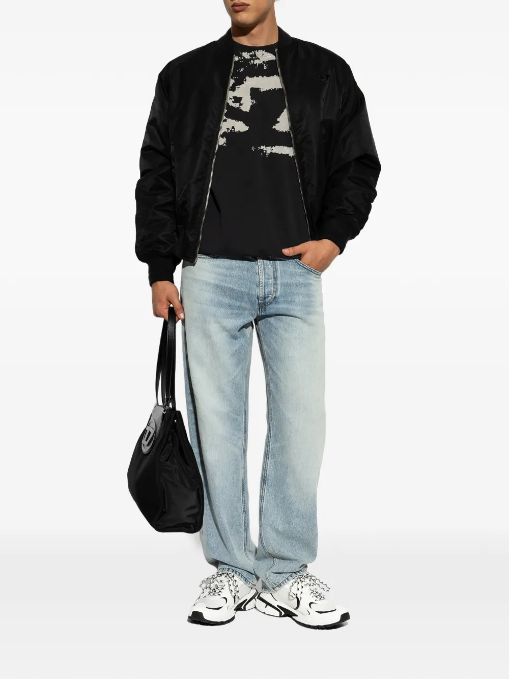 Diesel 2024 D-Macs jeans met logopatch Blauw