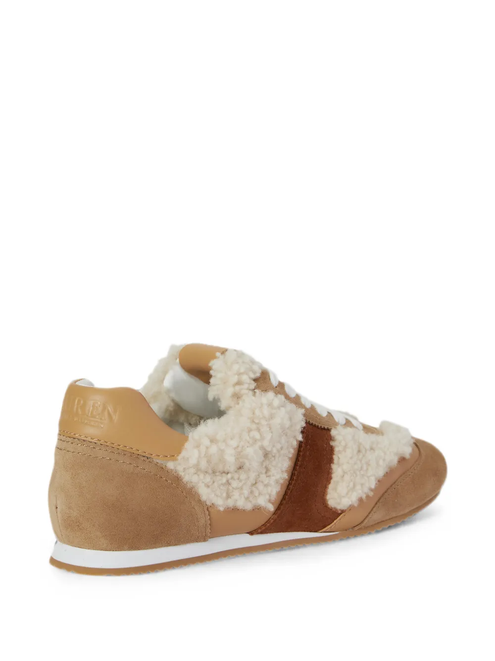 Lauren Ralph Lauren Sneakers met lammy afwerking Beige