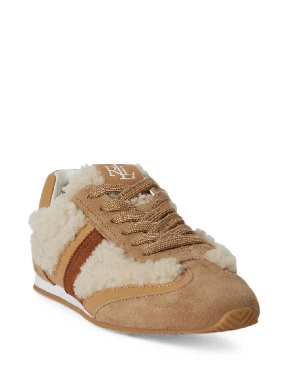Lauren Ralph Lauren Sneakers met lammy afwerking Beige