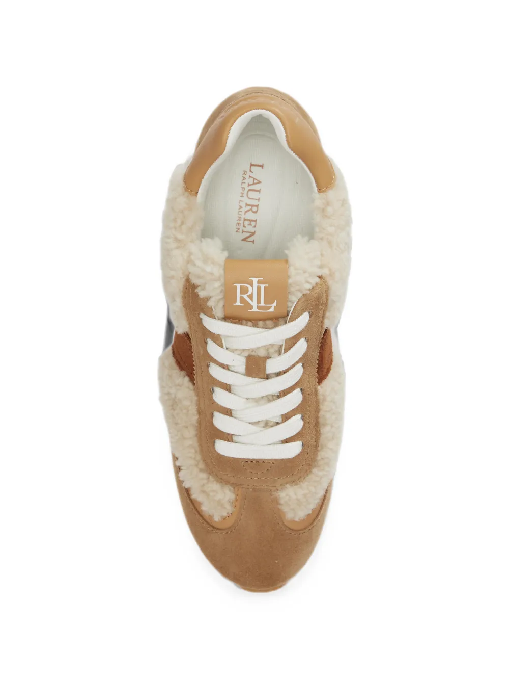 Lauren Ralph Lauren Sneakers met lammy afwerking Beige