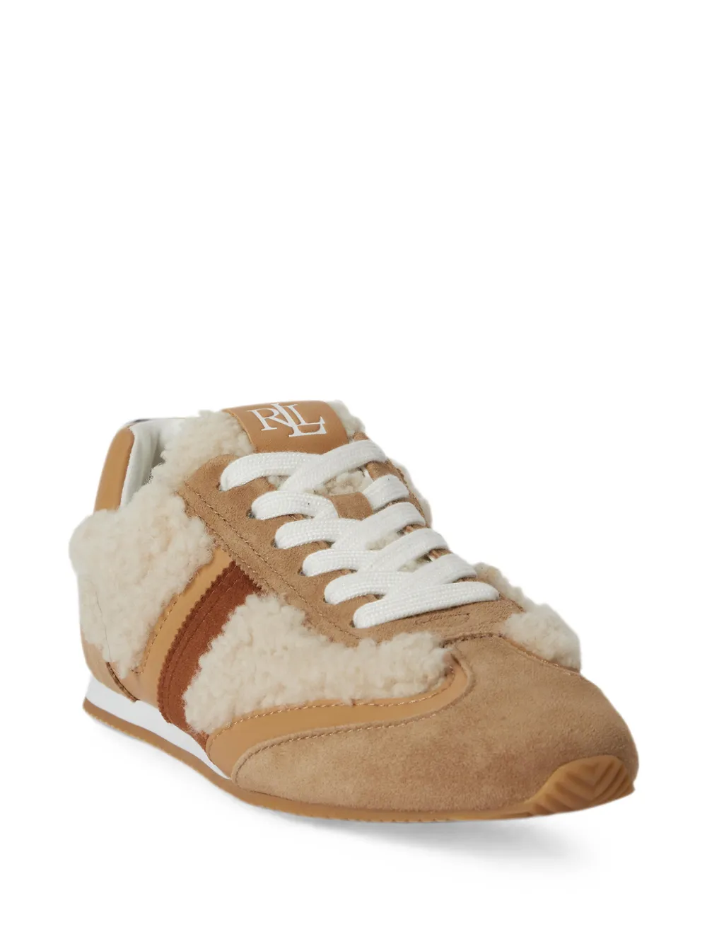 Lauren Ralph Lauren Sneakers met lammy afwerking Beige