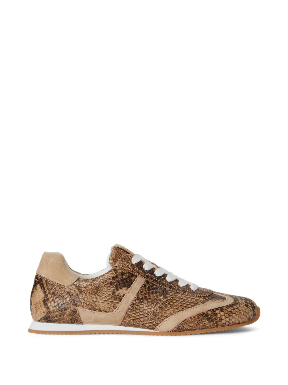 Lauren Ralph Lauren Dani python-embossed leather sneakers - Marrone
