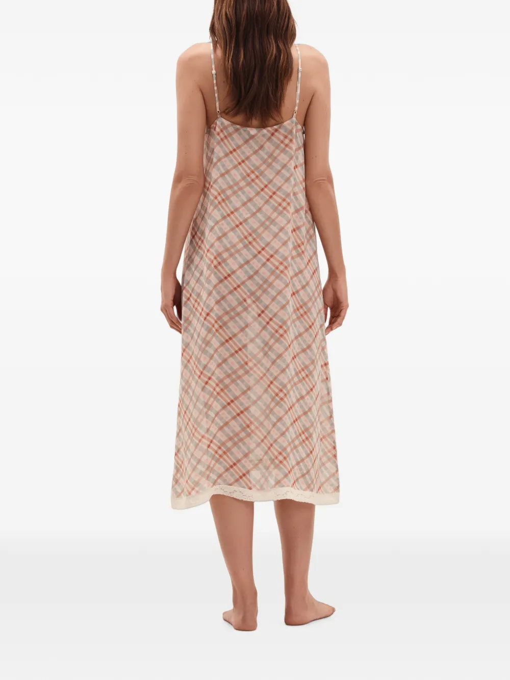 ERES Tartan maxi-jurk Beige