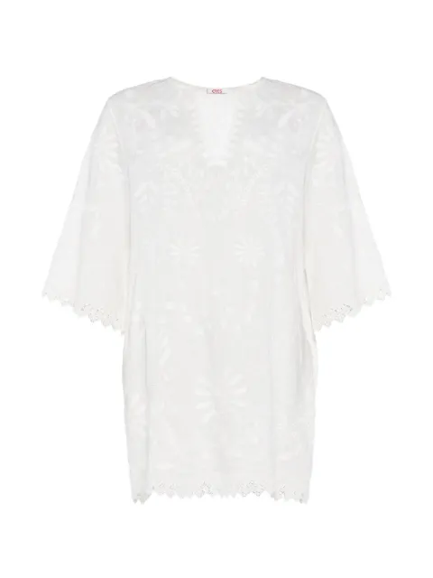 ERES Aigue-Marine embroidered linen mini dress