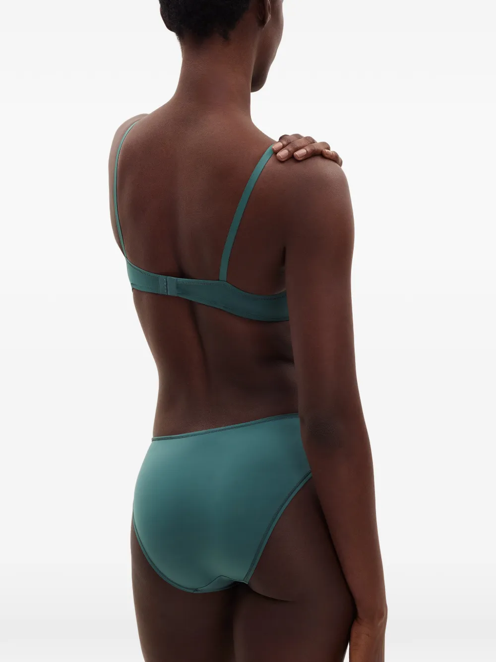 ERES Enora Soyeuse slip met contrasterende stiksels Groen