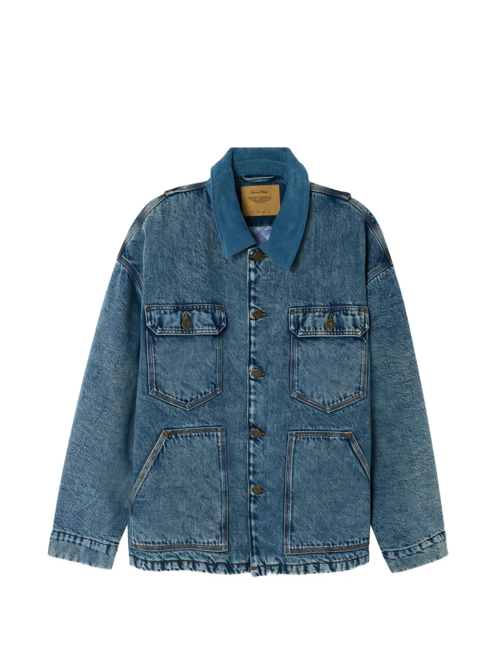 American Vintage Joybird corduroy-collar denim jacket - Blu