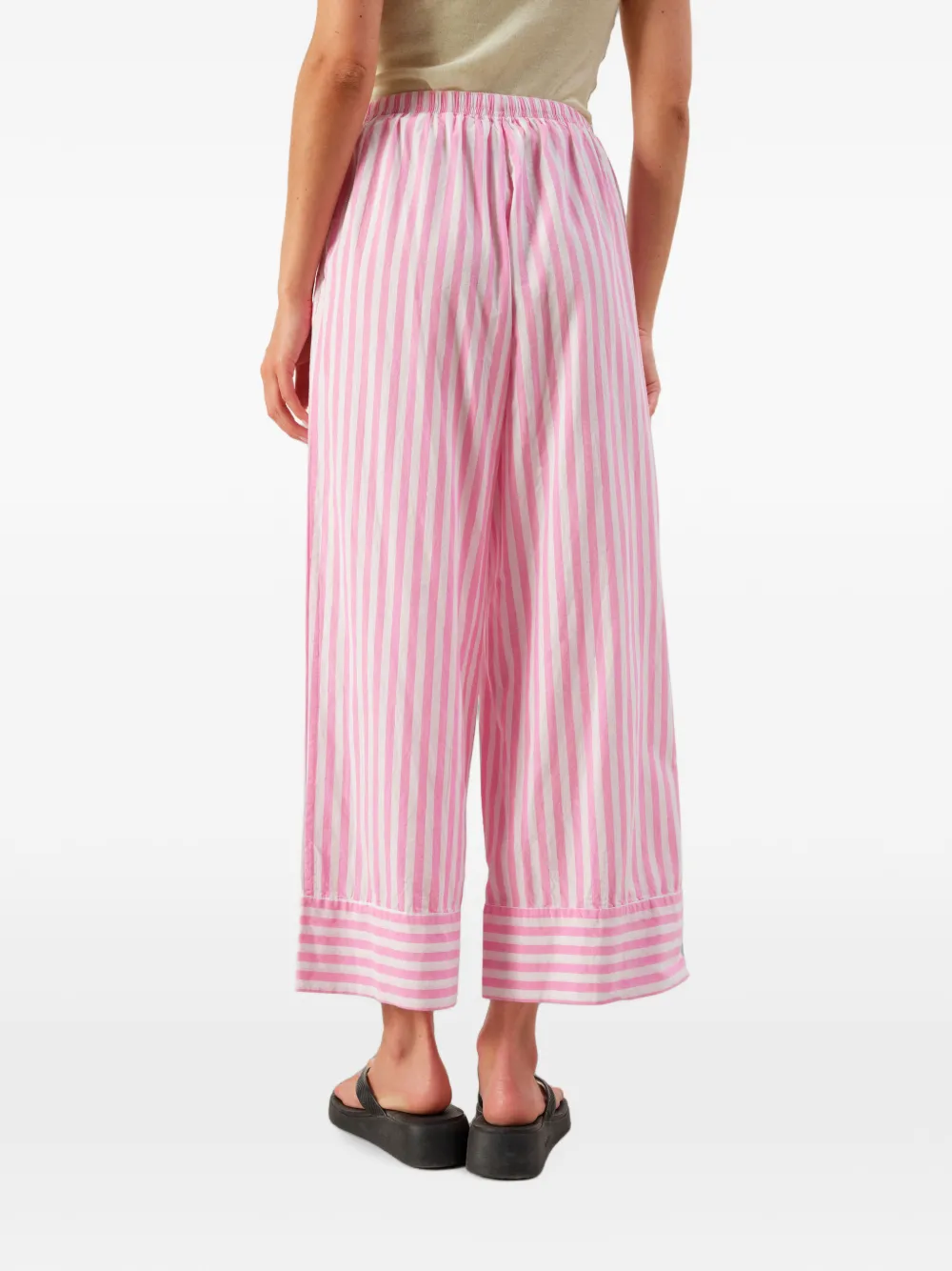 American Vintage Vextown gestreepte straight broek Roze