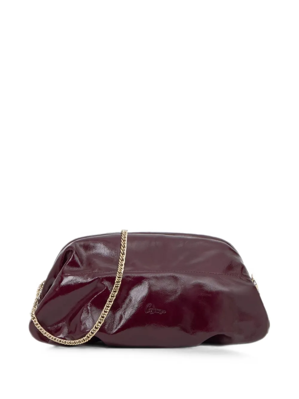 Castañer Small Victoire patent-leather clutch bag - Violett