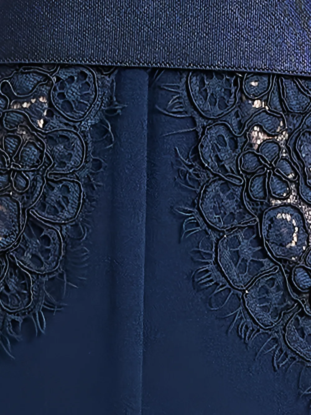 Tadashi Shoji Amaris jumpsuit met vlakken van kant en ceintuur Blauw