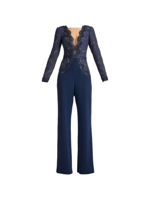 Tadashi Shoji Amaris lace-panelled belted jumpsuit