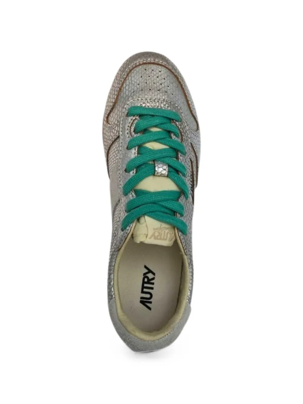 Autry snakeskin-effect metallic sneakers Zilver