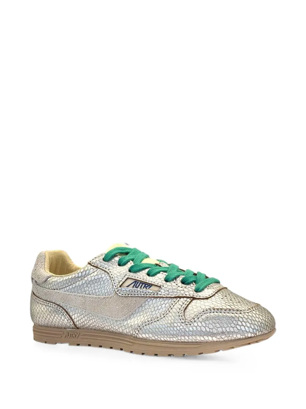 Autry snakeskin-effect metallic sneakers Zilver