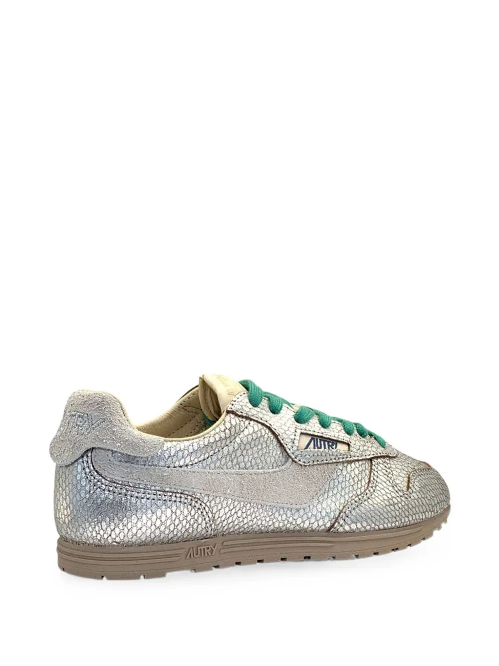 Autry snakeskin-effect metallic sneakers Zilver