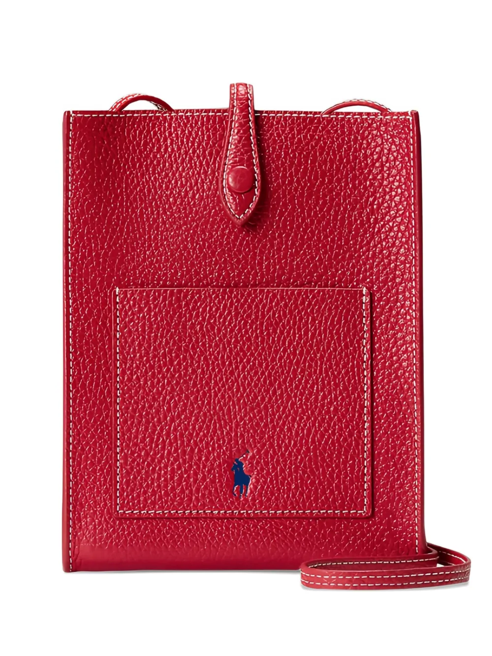 Polo Ralph Lauren pebbled leather crossbody bag - Rosso