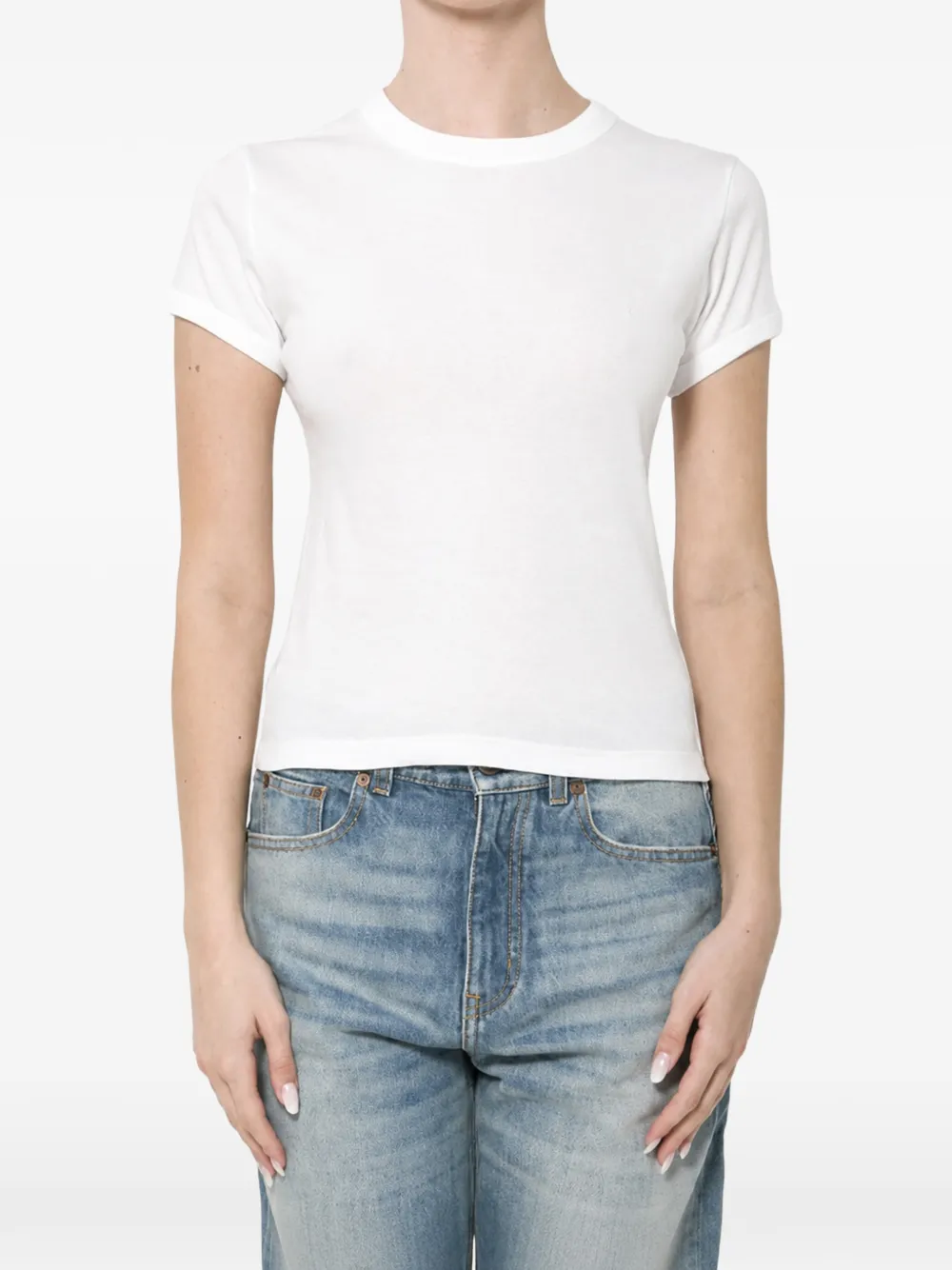 Saint Laurent T-Shirt mit Cassandre-Motiv - Weiß