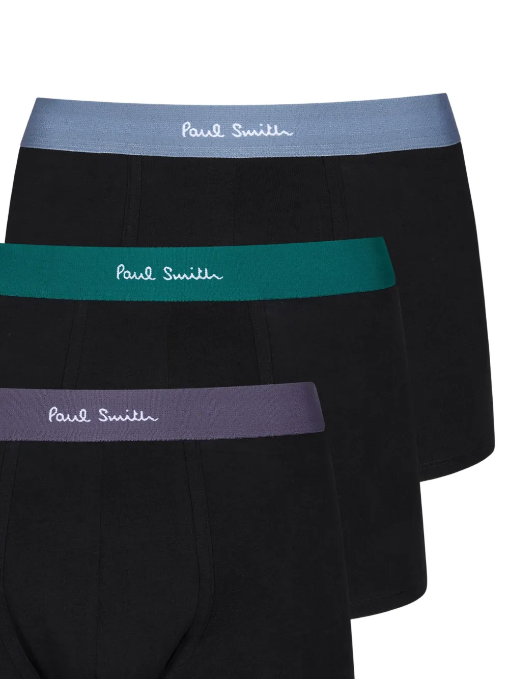 Paul Smith Drie boxershorts met logoband Zwart