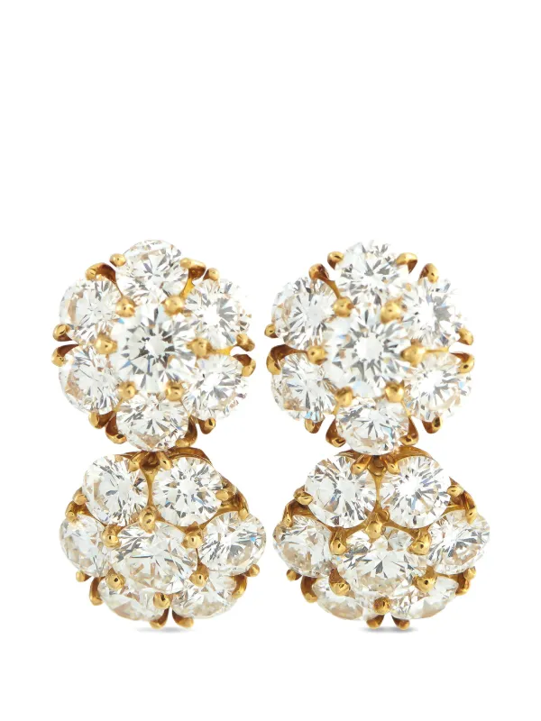 Van Cleef & Arpels Pre-owned Fleurette Diamond Earrings in Gold