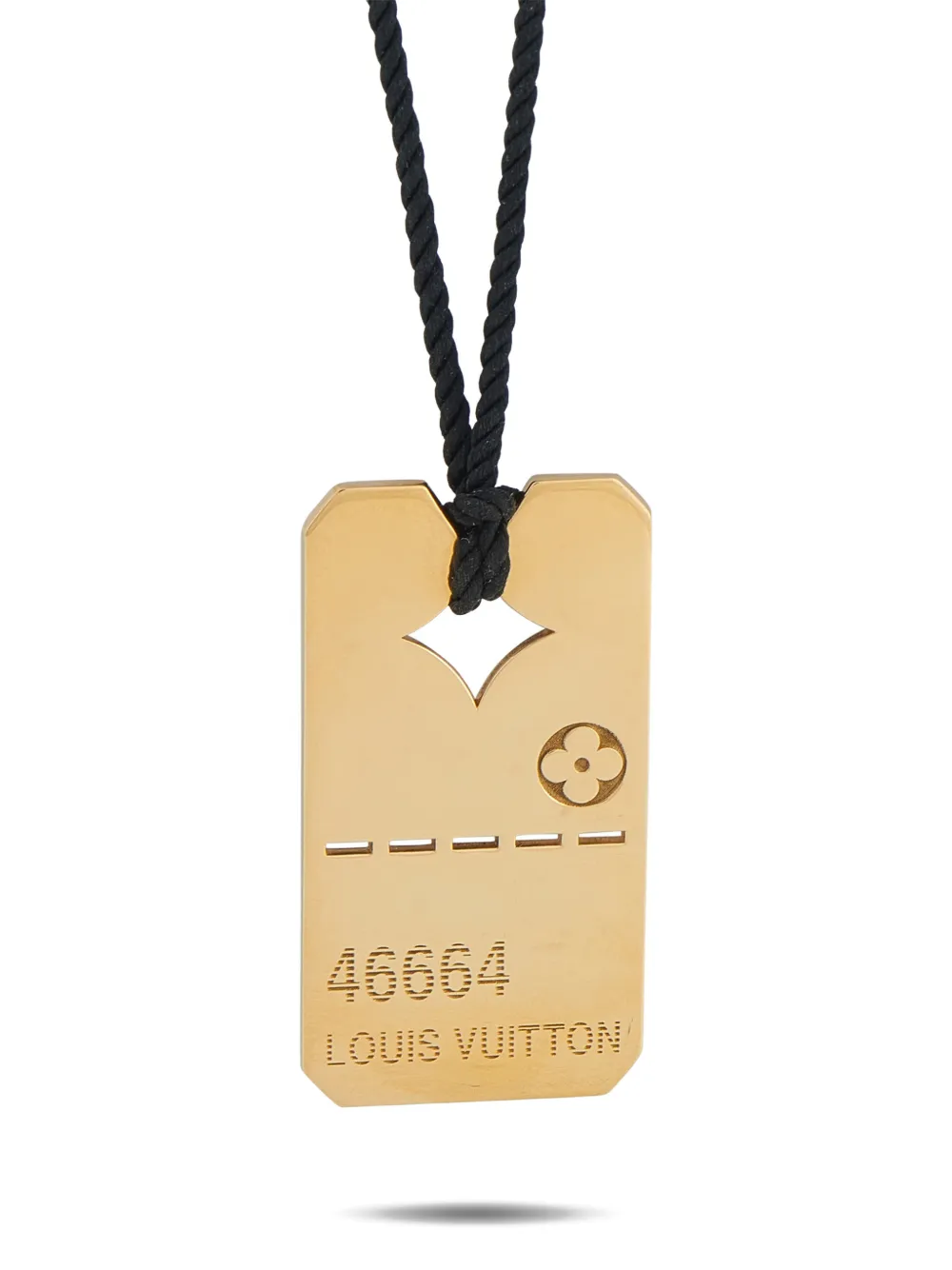 Louis Vuitton Pre-Owned floral dog tag necklace - Oro