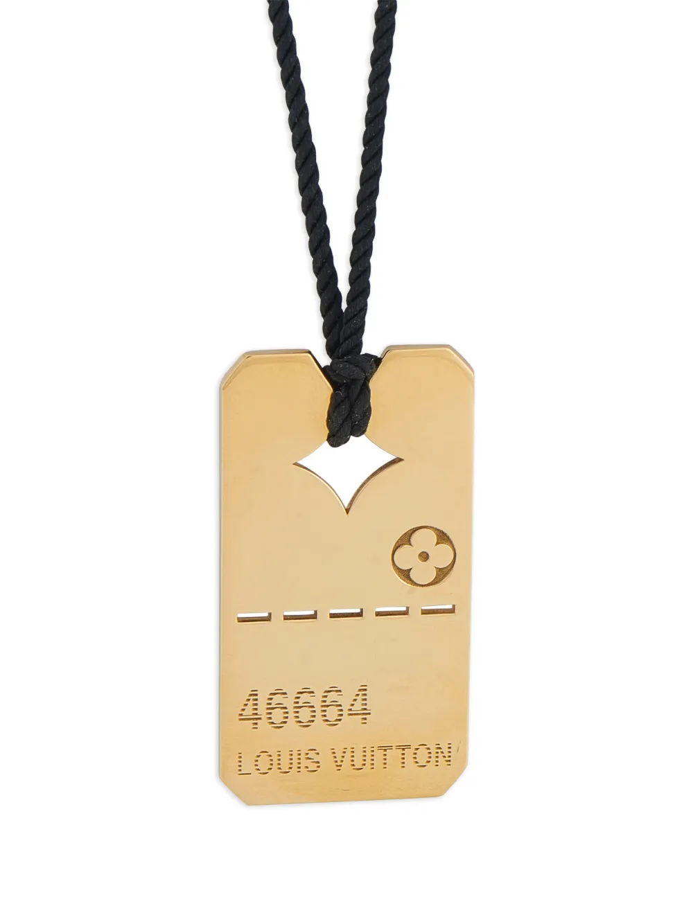 Louis Vuitton Pre-Owned floral dog tag necklace - Oro