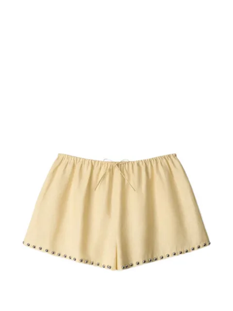 STAUD Paddle stud-embellished linen shorts