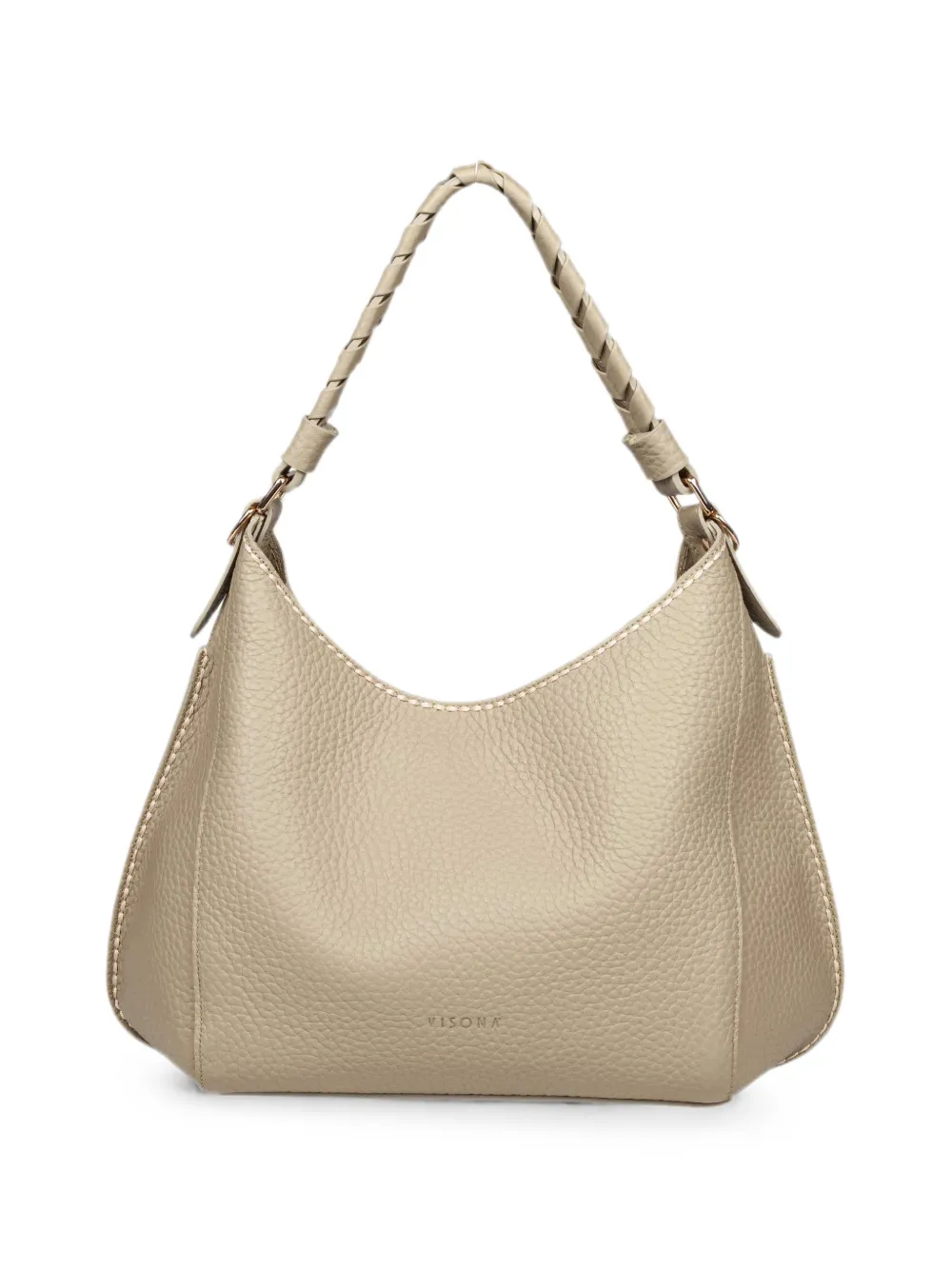 VISONA` Mia braided-handle shoulder bag - Toni neutri