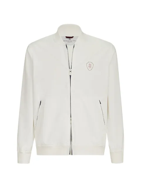 Brunello Cucinelli logo-patch zip-up jacket