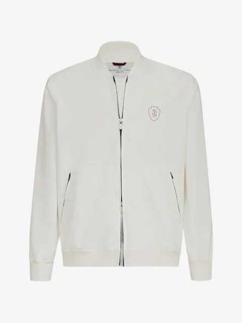Brunello Cucinelli logo-patch zip-up jacket