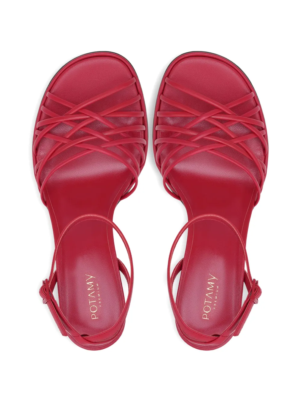 POTAMY strappy cage sandals Rood