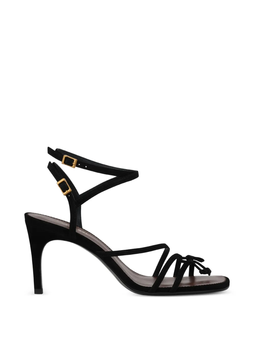 POTAMY bow-detail suede sandals Zwart