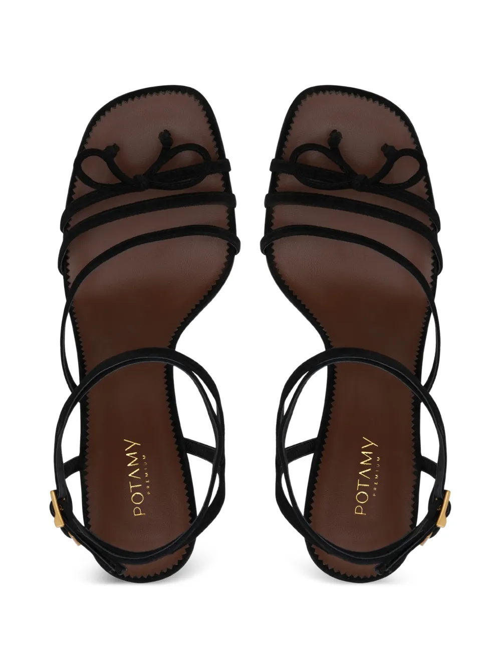 POTAMY bow-detail suede sandals Zwart