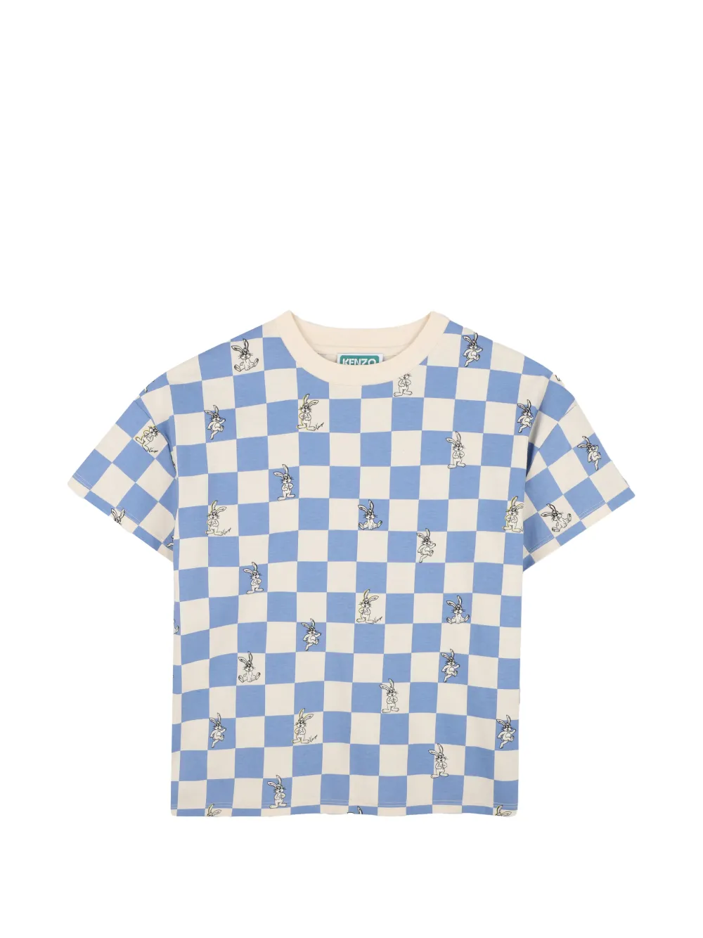Kenzo Kids T-Shirt mit Schachbrettmuster - Blau
