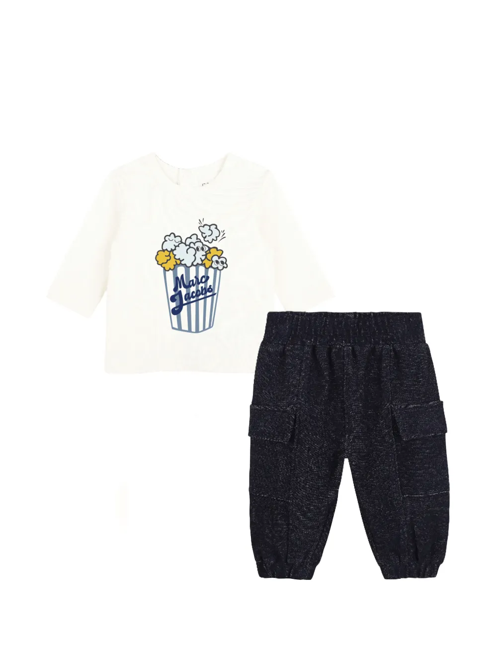 Marc Jacobs Kids ensemble haut-pantalon à imprimé popcorn - Blanc
