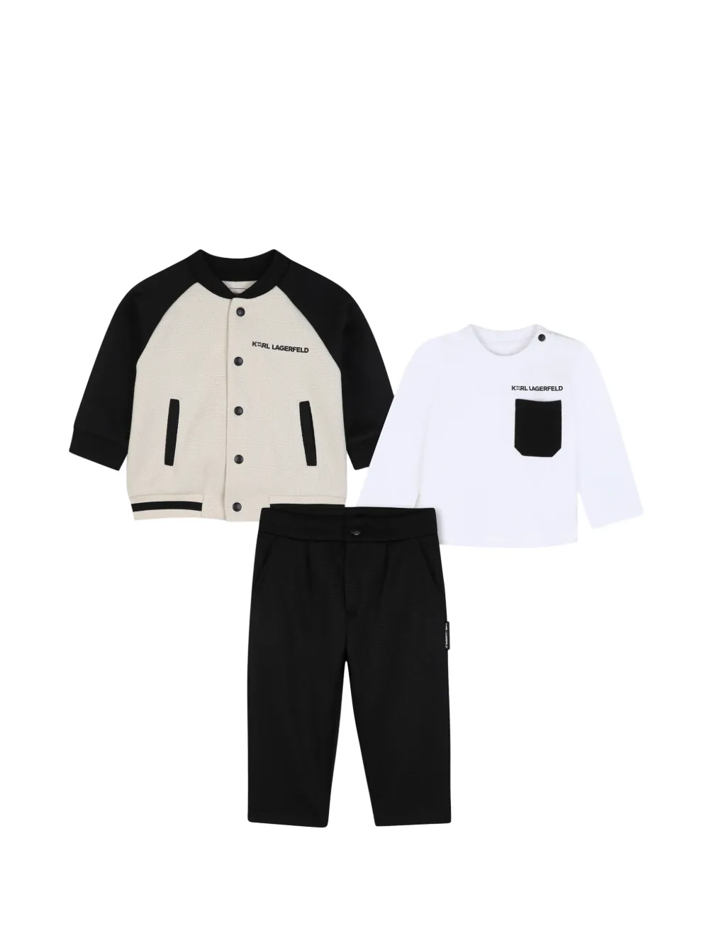 Karl Lagerfeld Kids Tuta sportiva con stampa - Toni neutri