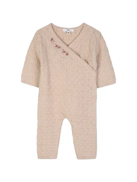 Chloé Kids set de mameluco de tejido calado