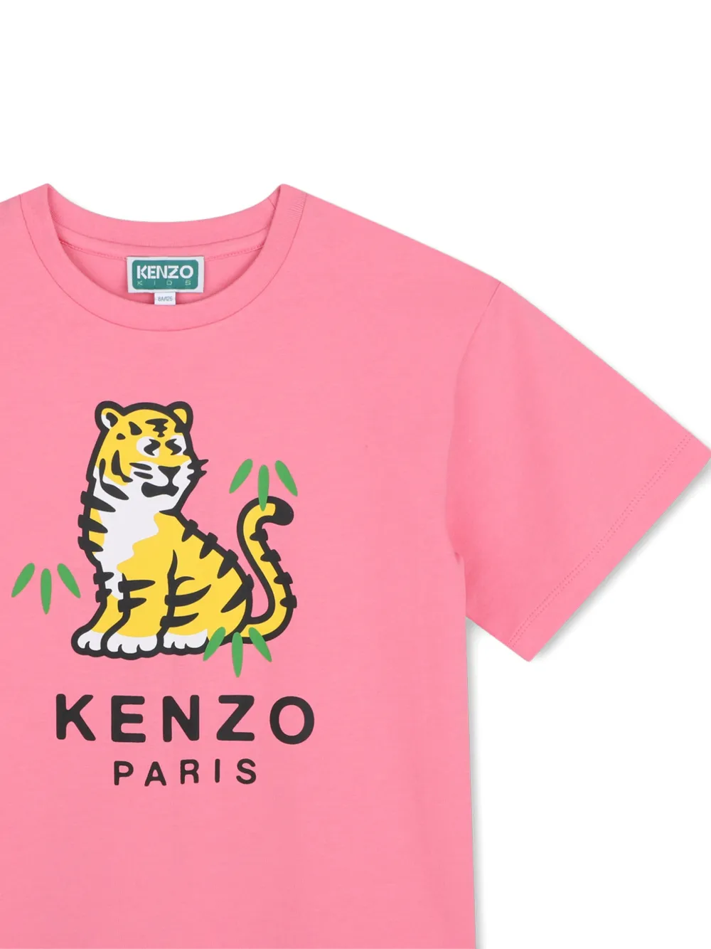 Kenzo Kids T-shirt met tijger-print en logo-print Roze