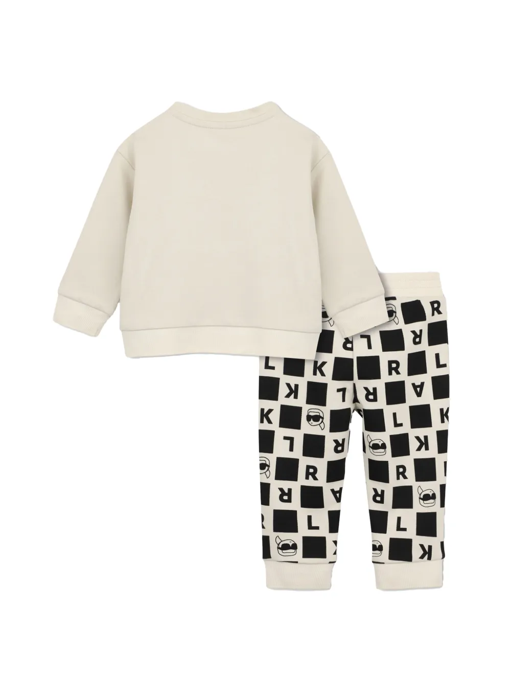 Karl Lagerfeld Kids Sweater en broek met logo-print Beige