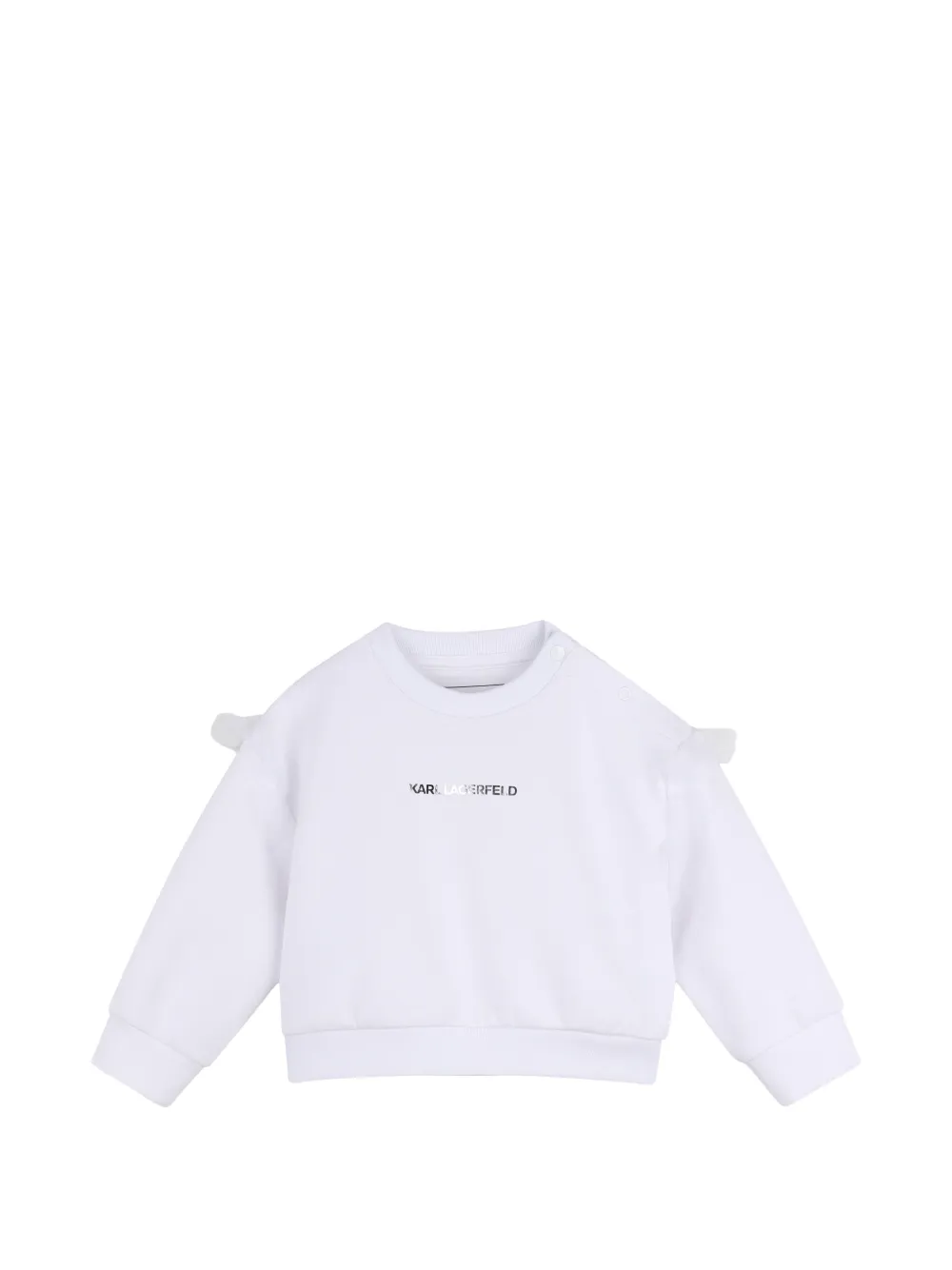 Karl Lagerfeld Kids Rok en sweater met tulen vlakken en logo-print Wit