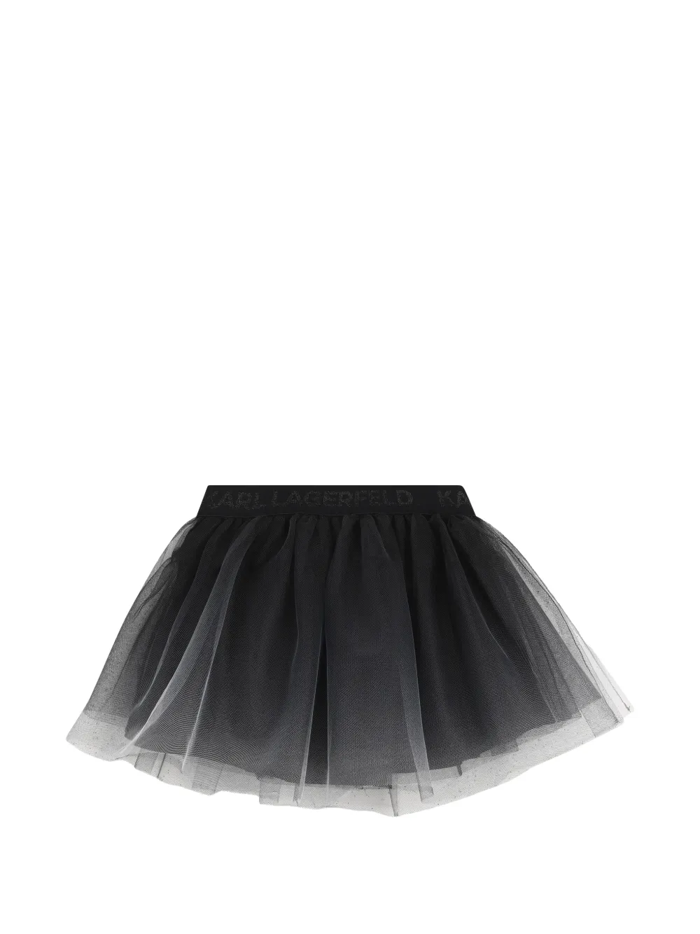 Karl Lagerfeld Kids Rok en sweater met tulen vlakken en logo-print Wit