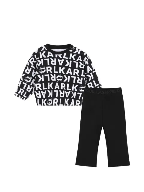 Karl Lagerfeld Kids logo-print cotton tracksuits set