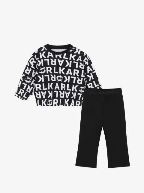 Karl Lagerfeld Kids logo-print cotton tracksuits set