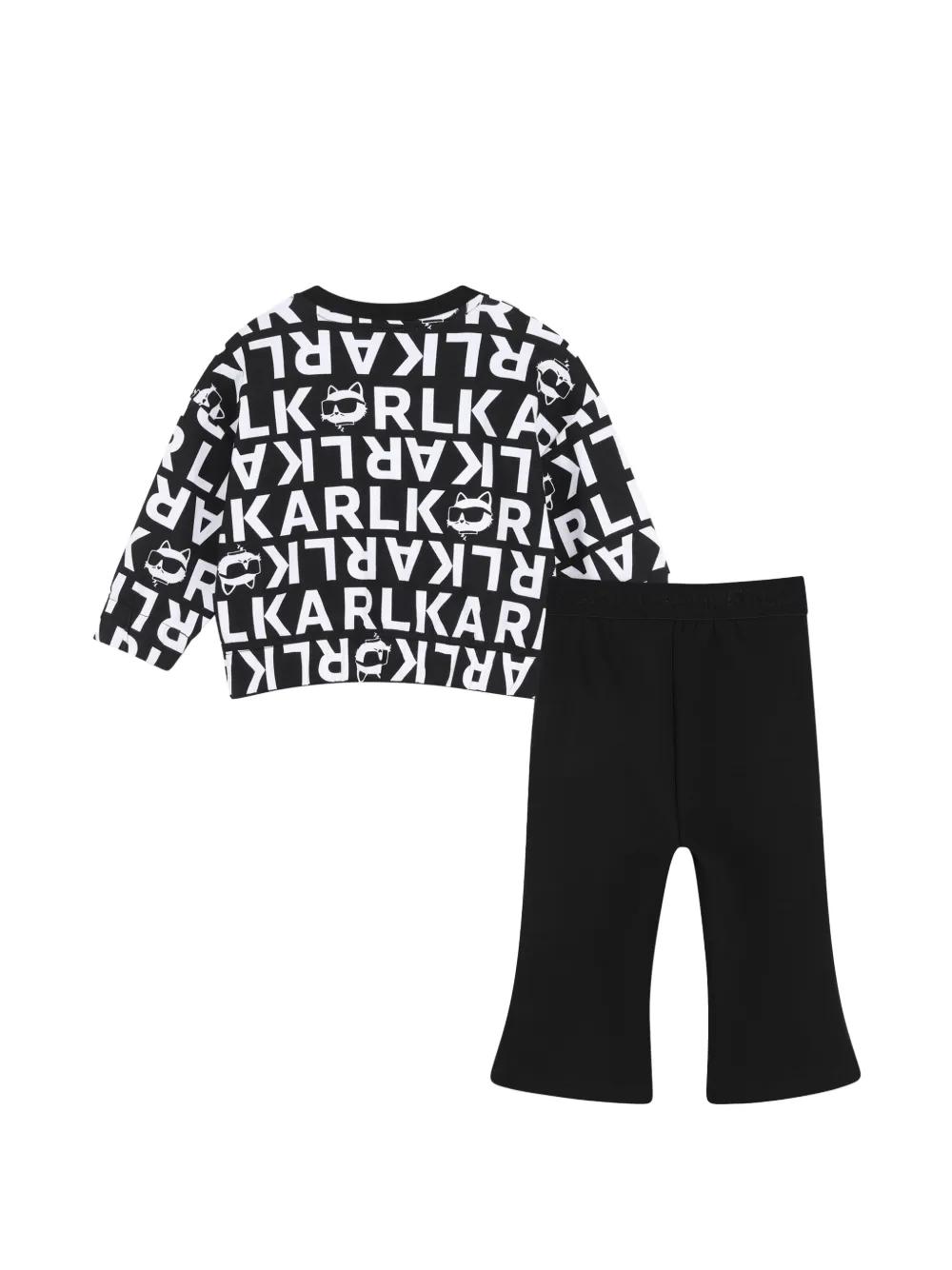 Karl Lagerfeld Kids Katoenen trainingspak met logo-print Zwart