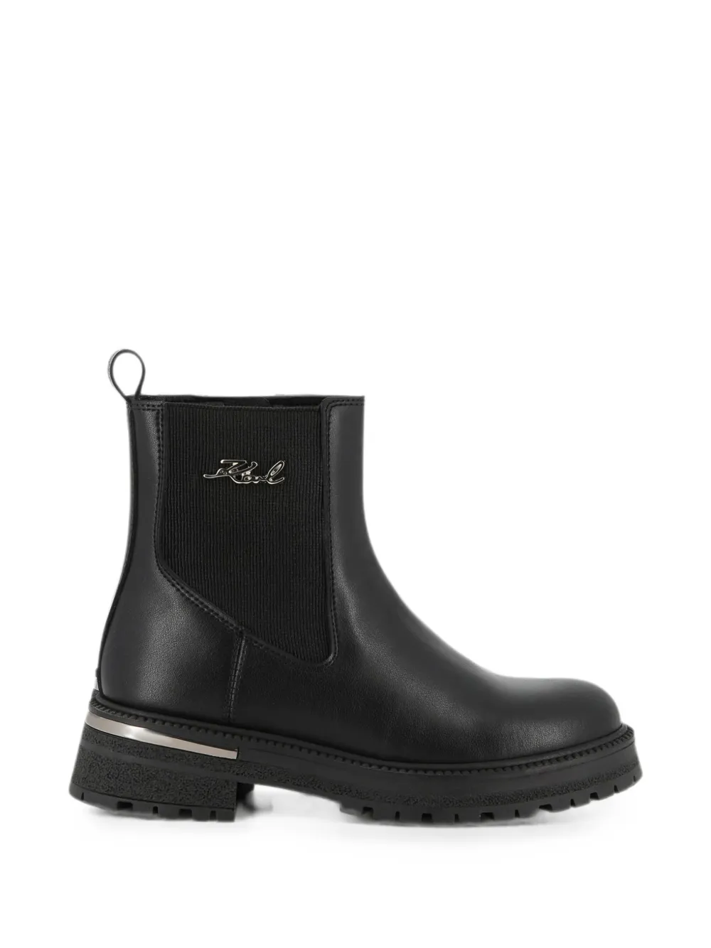 Karl Lagerfeld Kids Chelsea laarzen met logoplakkaat Zwart