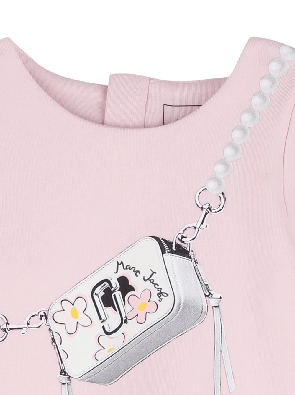 Marc Jacobs Kids Katoenen jurk met lange mouwen en grafische print Roze