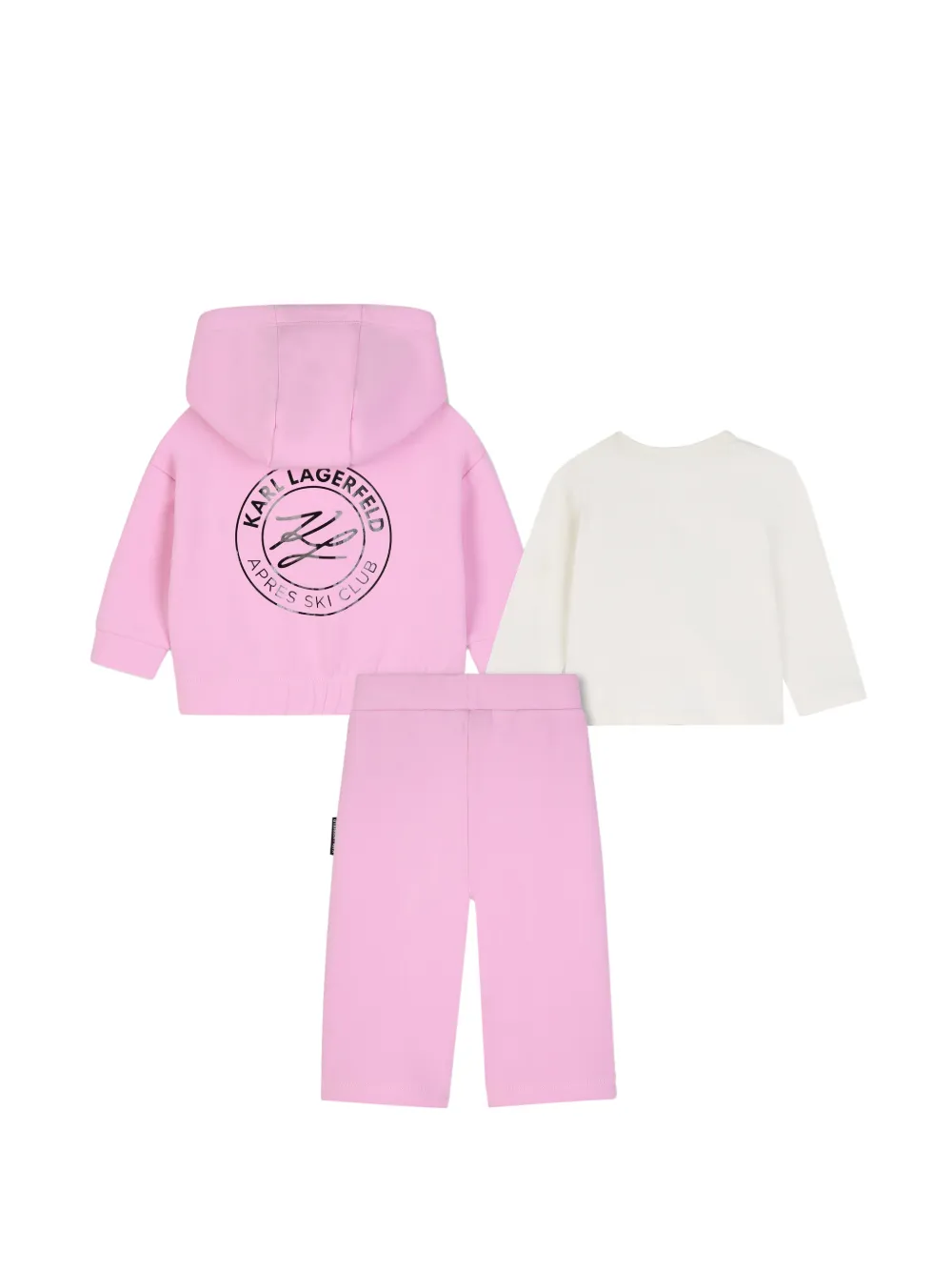 Karl Lagerfeld Kids T-shirt en trainingspak met logoprint Roze